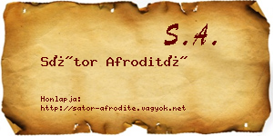 Sátor Afrodité névjegykártya